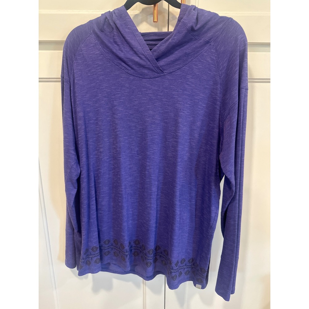 Horny Toad Women XL Purple Space Dye Tencel Cotton Hooded Top Aztec
Athleisure